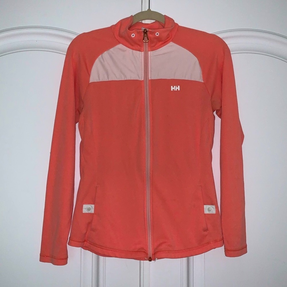 Helly Hansen Lightweight Zip Up Sweater / Running Jacket - Salmon